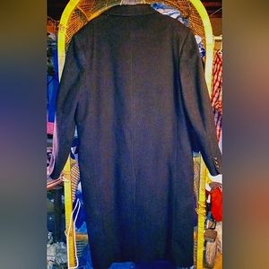 Black, US Navy style, wool, trench coat. Made by Roindtree & Yorke; Dillard's 40